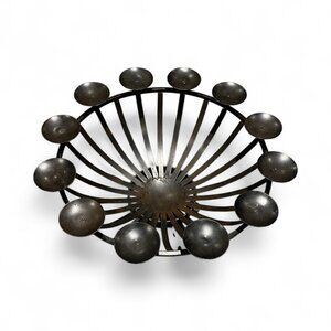 Modern Black Metal Decorative Bowl Sculptural Centrepiece or Fruit Basket 18"
